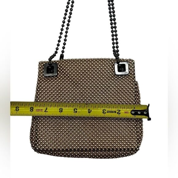 Whiting and Davis Crossbody Shoulder Purse fold beaded - Picture 6 of 7